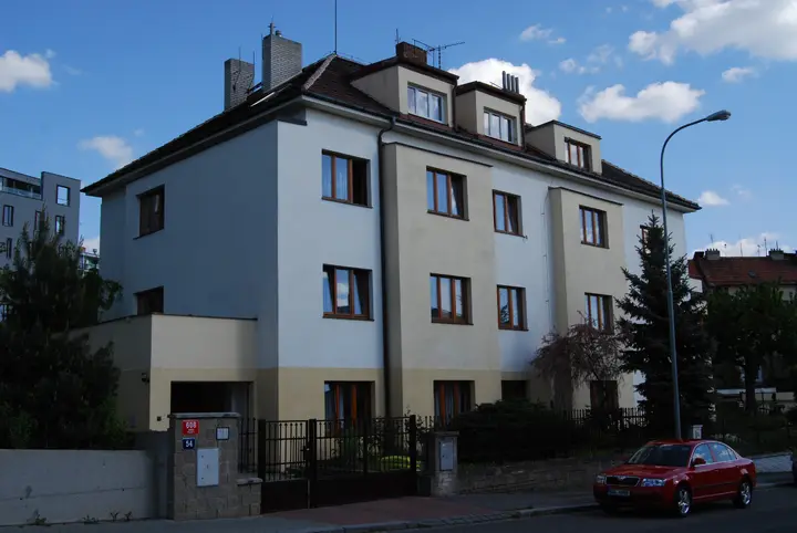 Front of the apartment building